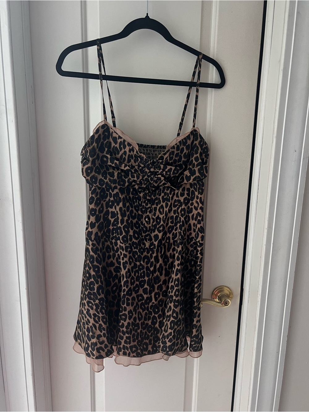 Reformation Ursula Silk Leopard Print Mini Dress - Size 8 (Excellent Condition!)